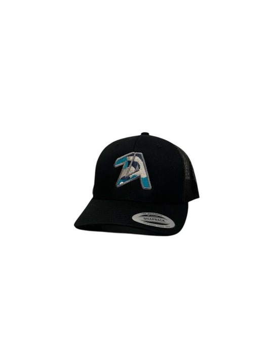 ZEZE ATTIRE TEAL CAMO (BLACK) CAP
