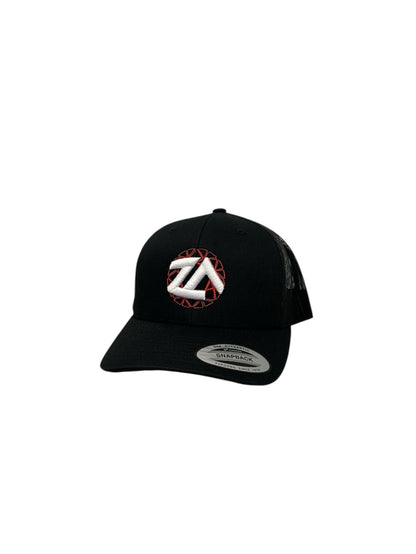 ZEZE ATTIRE ‘ZA’ CIRCLE RED (BLACK) CAP