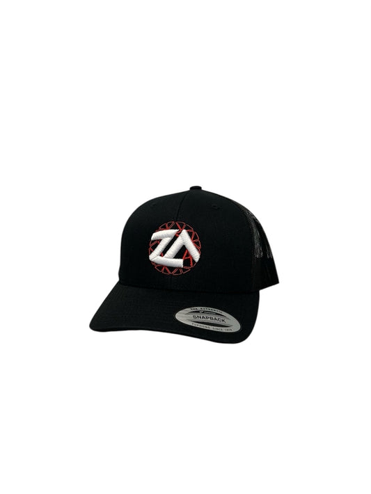ZEZE ATTIRE ‘ZA’ CIRCLE RED (BLACK) CAP